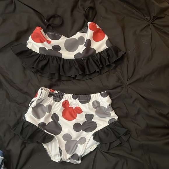 Bundle of 3 Girls Boutique Bathing Suits size 5T Disney Mickey Sharks Dinosaurs - Picture 4 of 11